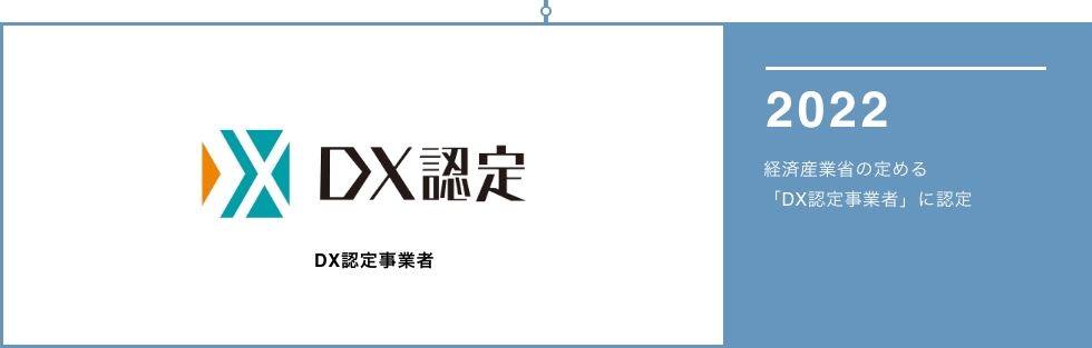 2022 経済産業省の定める
「DX認定事業者」に認定